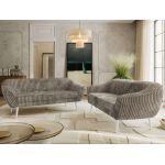 Zestaw PIRS 3+3 - jasnobrązowy, sztruks - nóżki,  biały