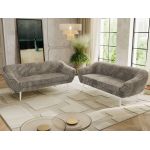 Zestaw PIRS 3+3 - jasnobrązowy, sztruks - nóżki,  biały