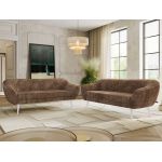 Zestaw PIRS 3+3 - brązowy, sztruks - nóżki,  biały