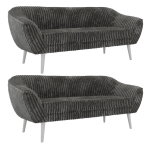 Zestaw PIRS 3+3 - szary, sztruks - nóżki,  biały