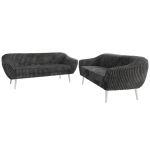 Zestaw PIRS 3+3 - szary, sztruks - nóżki,  biały