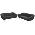 Zestaw PIRS 3+3 - szary, sztruks - nóżki,  biały