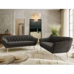 Zestaw PIRS 3+3 - ciemnoszary, welwet - nóżki,  buk