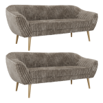 Zestaw PIRS 3+3 - jasnobrązowy, sztruks - nóżki,  buk