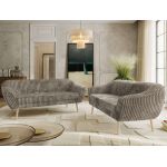 Zestaw PIRS 3+3 - jasnobrązowy, sztruks - nóżki,  buk