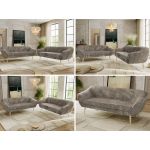 Zestaw PIRS 3+3 - jasnobrązowy, sztruks - nóżki,  buk