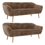 Zestaw PIRS 3+3 - brązowy, sztruks - nóżki,  buk