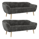 Zestaw PIRS 3+3 - szary, sztruks - nóżki,  buk