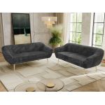 Zestaw PIRS 3+3 - szary, sztruks - nóżki,  buk