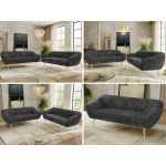 Zestaw PIRS 3+3 - szary, sztruks - nóżki,  buk