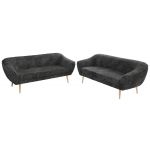 Zestaw PIRS 3+3 - szary, sztruks - nóżki,  buk