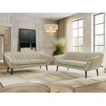 Zestaw PIRS 3+3 - kremowy, welwet - nóżki,  czarny