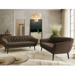 Zestaw PIRS 3+3 - brązowy, welwet - nóżki,  czarny