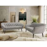 Zestaw PIRS 3+3 - jasnoszary, welwet - nóżki,  czarny