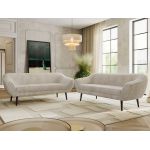 Zestaw PIRS 3+3 - beżowy, sztruks - nóżki,  czarny