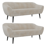 Zestaw PIRS 3+3 - beżowy, sztruks - nóżki,  czarny