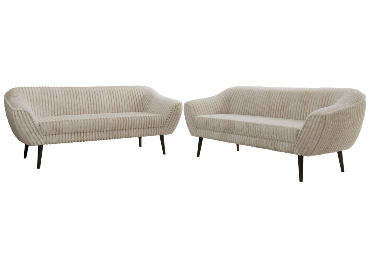 Zestaw PIRS 3+3 - beżowy, sztruks - nóżki,  czarny