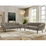 Zestaw PIRS 3+3 - jasnobrązowy, sztruks - nóżki,  czarny