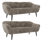 Zestaw PIRS 3+3 - jasnobrązowy, sztruks - nóżki,  czarny