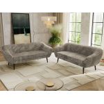 Zestaw PIRS 3+3 - jasnobrązowy, sztruks - nóżki,  czarny