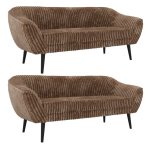 Zestaw PIRS 3+3 - brązowy, sztruks - nóżki,  czarny