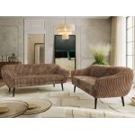 Zestaw PIRS 3+3 - brązowy, sztruks - nóżki,  czarny