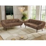 Zestaw PIRS 3+3 - brązowy, sztruks - nóżki,  czarny