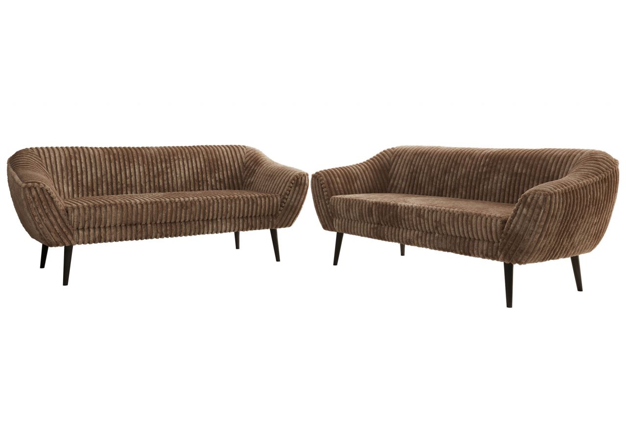 Zestaw PIRS 3+3 - brązowy, sztruks - nóżki,  czarny