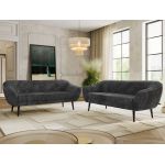 Zestaw PIRS 3+3 - szary, sztruks - nóżki,  czarny