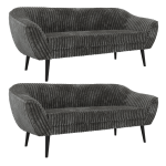 Zestaw PIRS 3+3 - szary, sztruks - nóżki,  czarny