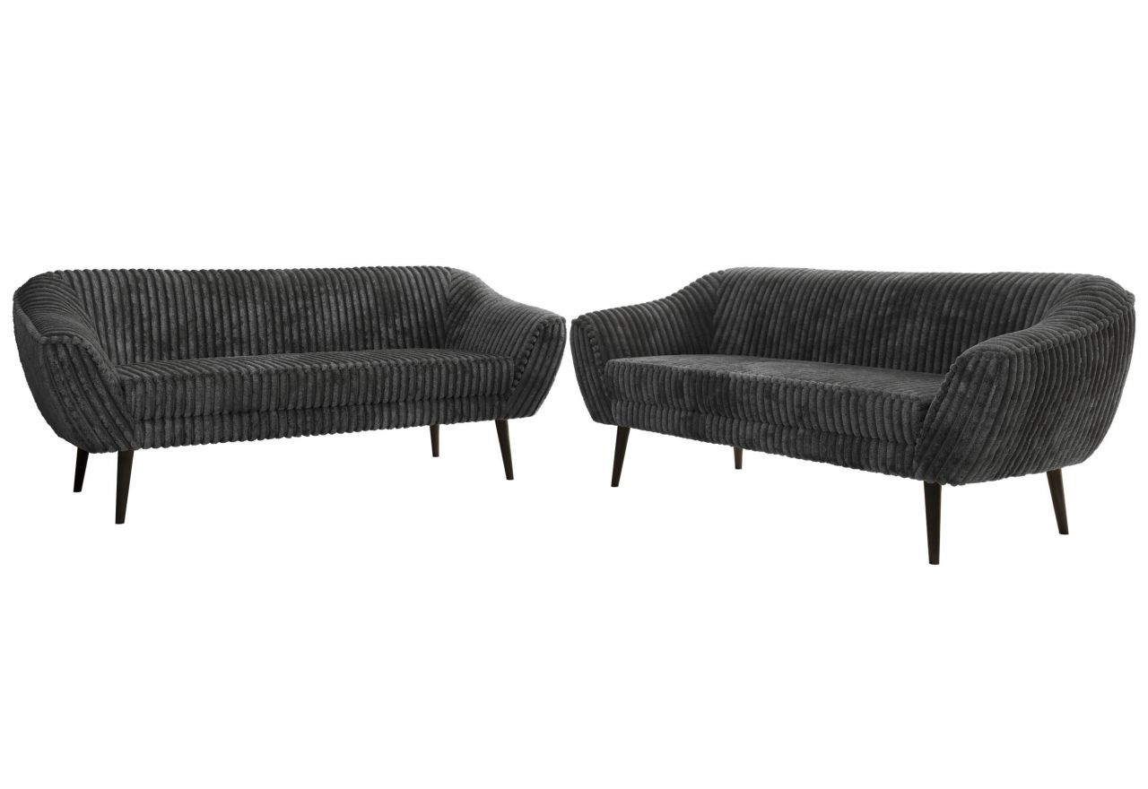 Zestaw PIRS 3+3 - szary, sztruks - nóżki,  czarny