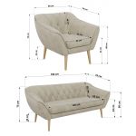 Zestaw PIRS 3+3+1 - kremowy, welwet - nóżki,  buk