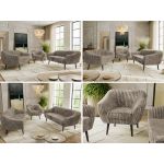 Zestaw PIRS 3+3+1 - jasnobrązowy, sztruks - nóżki,  czarny