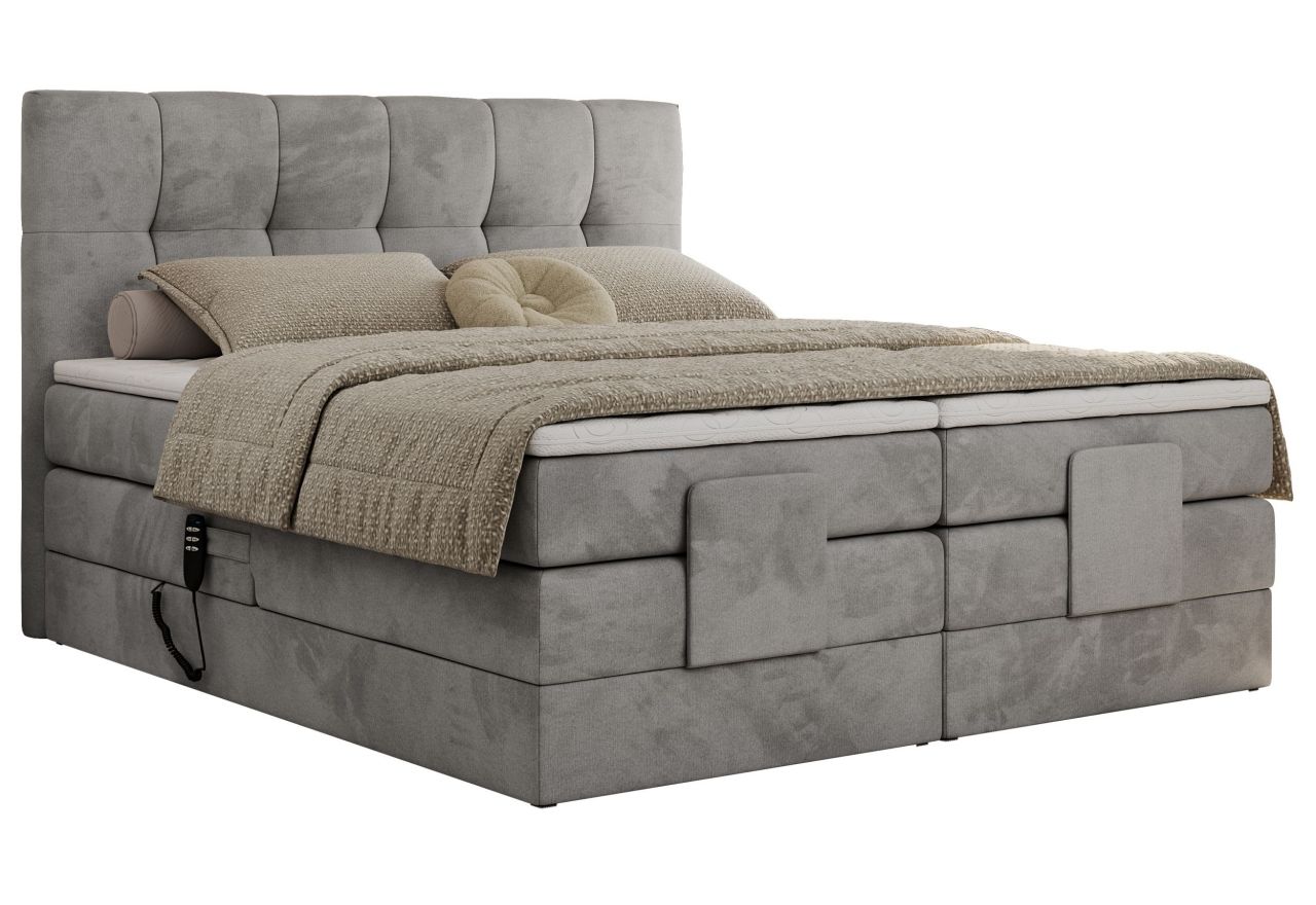 Łóżko kontynentalne VITTORIA 180x200 - Monolith 84 - jasny szary - OUTLET