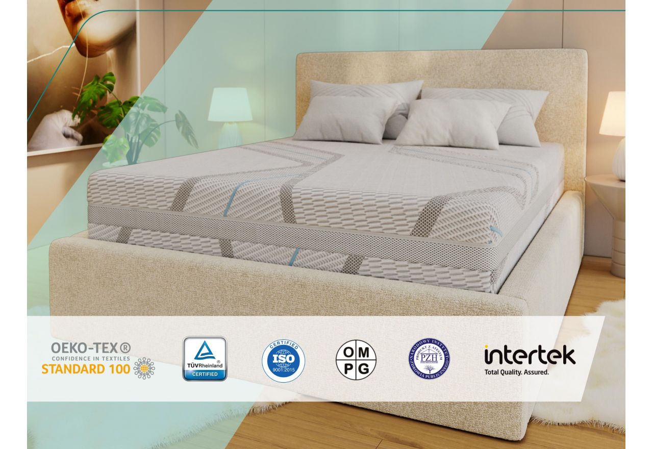 Materac pocket VIRE 140x200 cm - H3/H4 - pokrowiec LUX - OUTLET