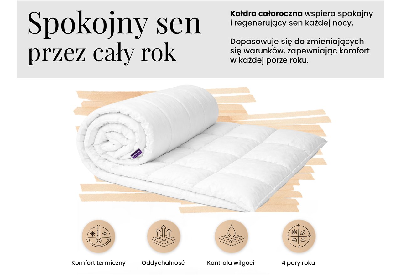 Zestaw Natena - kołdra całoroczna 160x200 + 2 poduszki 80x80