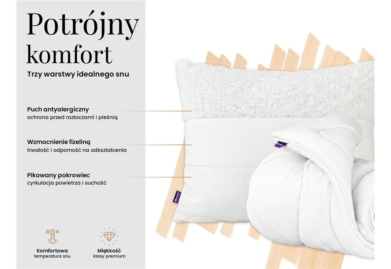 Zestaw Natena - kołdra całoroczna 200x220 + 2 poduszki 40x80