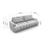Sofa ACCORDO - jasnoszary, szenil gładki