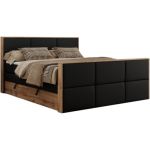 Łóżko kontynentalne ALBERO 2 KING DUO 200x200 - Soft 11 - czarna ekoskóra - OUTLETU