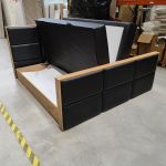 Łóżko kontynentalne ALBERO 2 KING DUO 200x200 - Soft 11 - czarna ekoskóra - OUTLETU