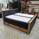 Łóżko kontynentalne ALBERO 2 KING DUO 200x200 - Soft 11 - czarna ekoskóra - OUTLETU