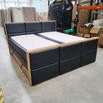 Łóżko kontynentalne ALBERO 2 KING DUO 200x200 - Soft 11 - czarna ekoskóra - OUTLETU