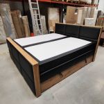 Łóżko kontynentalne ALBERO 2 KING DUO 200x200 - Soft 11 - czarna ekoskóra - OUTLETU