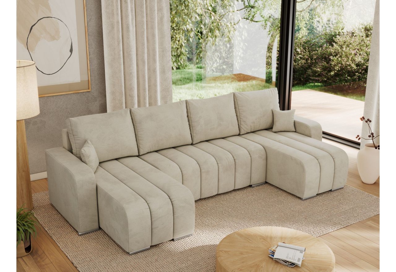 Narożnik KIRASSO U - Monolith 02 - beżowy - OUTLETU