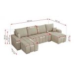 Narożnik KIRASSO U - Monolith 02 - beżowy - OUTLETU