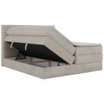 Łóżko kontynentalne TILION KING 140x200 - H4 - beżowy, sztruks - Topper T25