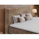 Łóżko kontynentalne TILION KING 160x200 - H3 - brązowy, sztruks - Topper T25