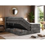 Łóżko kontynentalne TILION KING 140x200 - H3 - ciemnoszary, sztruks - Topper T25