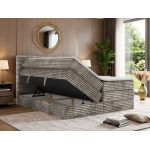 Łóżko kontynentalne TILION KING 180x200 - H4 - jasnobrązowy, sztruks - Topper Visco