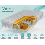 Łóżko tapicerowane NIRA CLASSIC 140x200 - materac pocket - jasnoszary, plusz